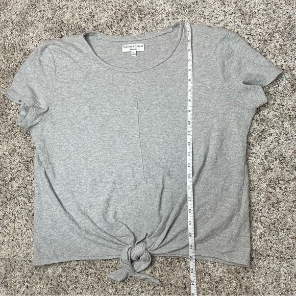 Madewell Texture & Thread Modern Tie-Front Top in Heather Pelican Grey Medium - Picture 10 of 10